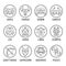 12 horoscope - Modern line shape zodiac in circle icon sign collection vector design