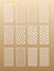 12 laser patterns for room walls in the Arabic style. Traditional oriental ornament in a rectangle for the design of a