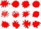 12 Twelve Different Flat Splash Splat Designs (Vector)