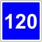 120 suggested speed road sign