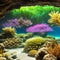 1217 Magical Underwater Caves: A magical and enchanting background featuring underwater caves with glowing aquatic plants, vibra