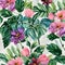 1225 Vintage Watercolor Botanicals: A vintage and botanical-inspired background featuring vintage watercolor illustrations of fl