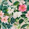 1225 Vintage Watercolor Botanicals: A vintage and botanical-inspired background featuring vintage watercolor illustrations of fl