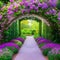 1249 Enchanted Secret Garden: A magical and enchanting background featuring an enchanted secret garden with blooming flowers, hi