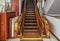 The 125 years old wooden escalator in a shopping center of New York.