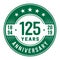 125years celebrating anniversary design template. 125th anniversary logo. Vector and illustration.