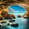 1277 Mystical Underwater Cave: A mystical and enchanting background featuring a mystical underwater cave with shimmering light,