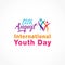 12th August world international youth day logo illustration shirt design