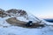 13/8/2019 A Mini cooper Country man climbing to the top of snow hill in South island, New Zealand