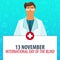 13 november. International day of the Blind. Medical holiday. Vector medicine illustration.