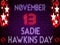 13 November, Sadie Hawkins Day, Neon Text Effect on Bricks Background