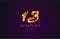 13 thirteen gold golden number numeral digit logo icon design