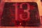 13 thirteen unlucky number with grunge blood stain