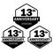 13 years anniversary celebration logotype. 13th anniversary logo collection