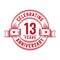 13 years anniversary celebration logotype. 13th years logo. Vector and illustration.