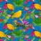 1313 Tropical Bird Patterns: A tropical and avian-inspired background featuring tropical birds, feathers, and patterns with vibr