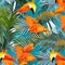 1313 Tropical Bird Patterns: A tropical and avian-inspired background featuring tropical birds, feathers, and patterns with vibr