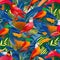 1313 Tropical Bird Patterns: A tropical and avian-inspired background featuring tropical birds, feathers, and patterns with vibr