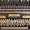 1316 Retro Typewriter Keys: A retro and typewriter-themed background featuring retro typewriter keys with vintage typography, me