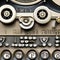 1316 Retro Typewriter Keys: A retro and typewriter-themed background featuring retro typewriter keys with vintage typography, me