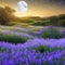 1369 Enchanted Moonlit Meadow: A magical and enchanting background featuring a moonlit meadow with glowing flowers, fireflies, a