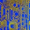 139 Circuit Board: A futuristic and edgy background featuring circuit board patterns in metallic and electric colors that create