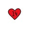 14 February heart doodle icon