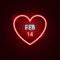 14 February Heart Neon Label