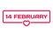 14 februery flat icon. Valentine`s Day dialog bubble heart stamp