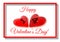 14 happy valentines day hearts glass red square background - 3d rendering