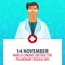 14 November. World Chronic Obstructive Pulmonary Disease day. Medical holiday. Vector medicine illustration.