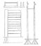 14. Panel a cross, 15. Elevation vertical masts, 13, 16. parallel bars, 17. The same front views, vintage engraving