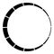 14 part, section segmented circle. Abstract dashed lines circular geometric element