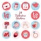 14 Valentine Stickers Vector Collection