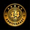 14 years anniversary celebration. 14th anniversary logo design. Fourteen years logo.