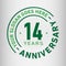 14 Years Anniversary Celebration Design Template. Anniversary vector and illustration. Fourteen years logo.