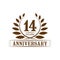 14 years anniversary celebration logo. 14th anniversary luxury design template. Vector and illustration.