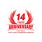 14 years anniversary. Elegant anniversary design. 14th years logo.