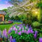 1429 Enchanted Garden: A magical and enchanting background featuring an enchanted garden with blooming flowers, whimsical creatu