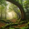 1437 Mystical Fairy Tale Forest: A mystical and enchanting background featuring a fairy tale forest with enchanting trees, glowi