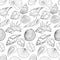 1442 shells, seamless pattern with sea shells in monochrome colors, ornament for wallpaper and fabric, background for scrapbooking