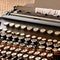 1466 Vintage Typewriter: A retro and vintage-inspired background featuring a vintage typewriter with aged keys, a paper roll, an