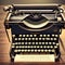 1466 Vintage Typewriter: A retro and vintage-inspired background featuring a vintage typewriter with aged keys, a paper roll, an