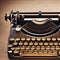 1466 Vintage Typewriter: A retro and vintage-inspired background featuring a vintage typewriter with aged keys, a paper roll, an