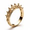 14k Gold Tiara Ring - High Detailed Design With Crown Inspiration