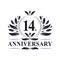 14th Anniversary celebration, luxurious 14 years Anniversary logo design.