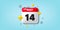 14th day of the month icon. Event schedule date. Calendar date of May 3d icon. Vector