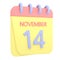 14th November 3D calendar icon