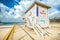 15/12/2018 Israel, Netanya, lifeguard Post on the Mediterranean Sea on a sunny day