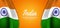 15 August India hindi independence day double flag wave with orange background
